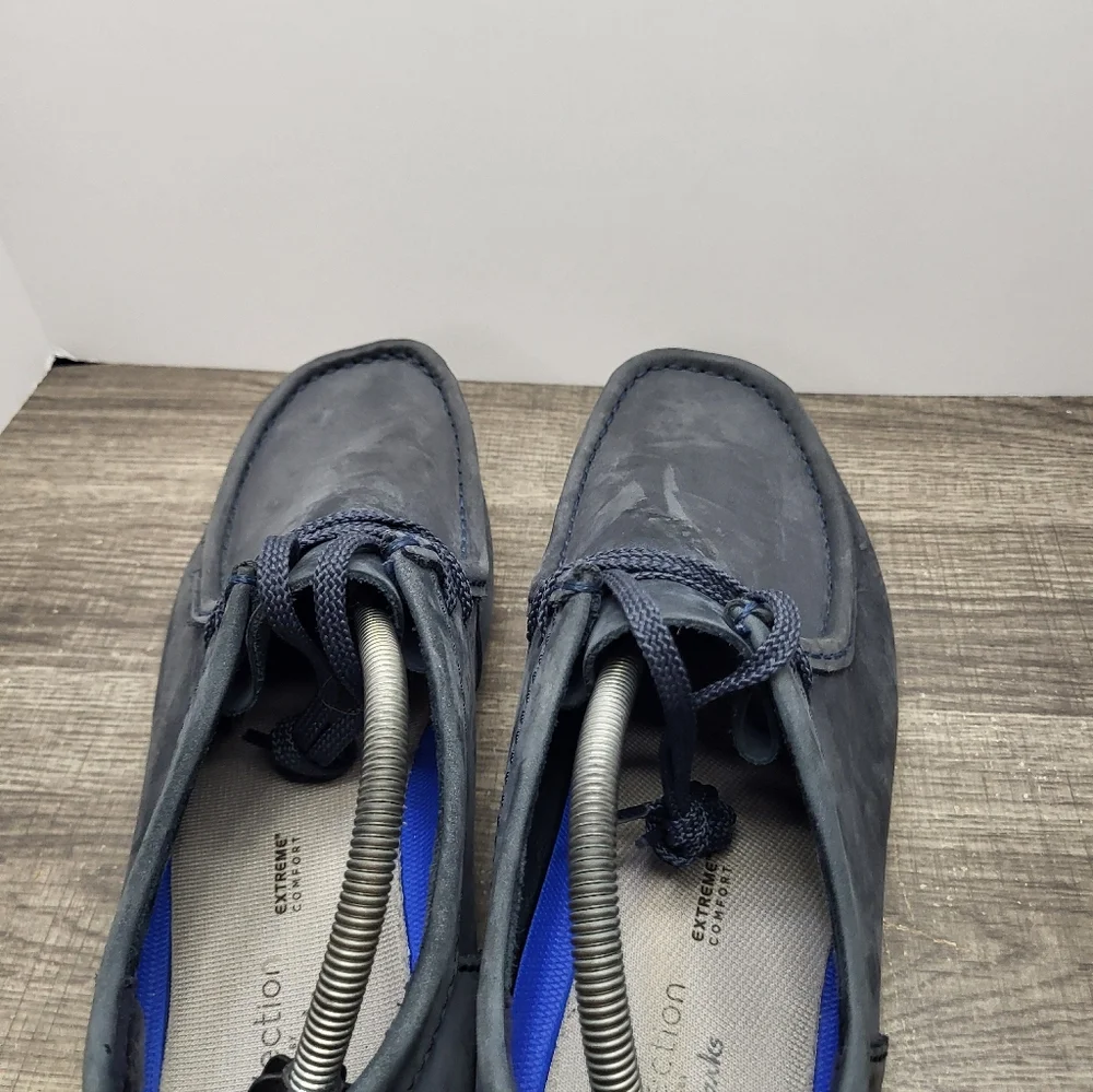Clarks Collection Wallabees Shoes Men Size 12 Blue Suede Leather Moccasin 15522